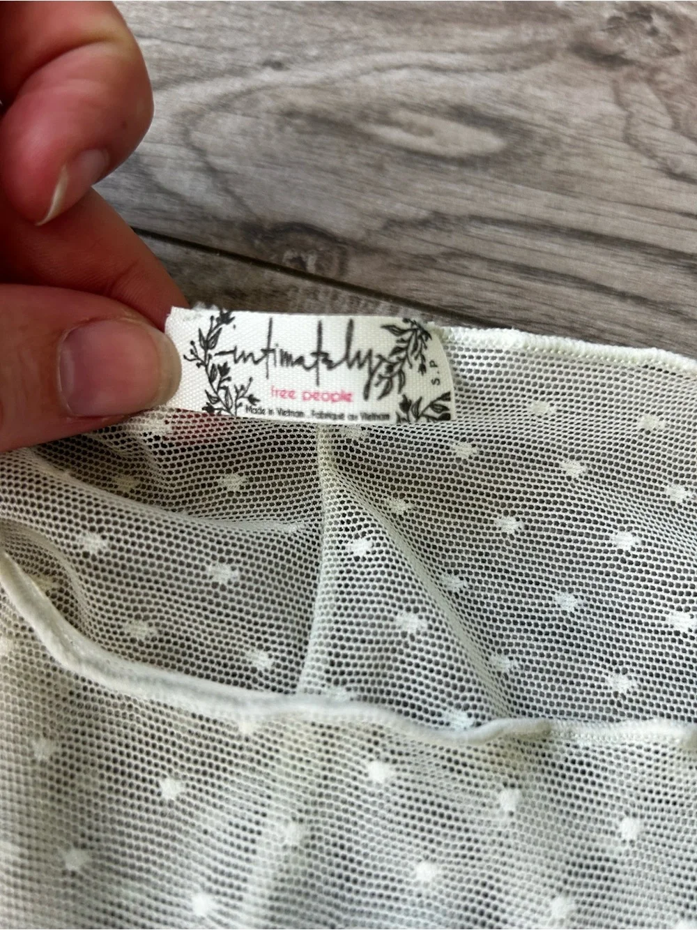 Free People Sheer Dot Short Sleeve Top in Cream